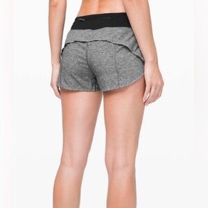 Lululemon Speed Up Shorts 3”, size 6 heather lux multi black/black